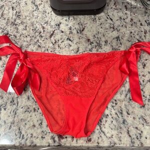 NWT Adore Me Undies Red Hot Sexy Lace Sheer Gift Christmas Lingerie Xmas Santa